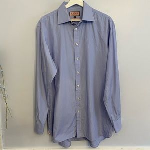 Pink Thomas‎ Pink Men’s dress shirt size 16 1/2 36 1/2 pin stripe pink blue prep